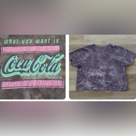 Coca Cola Womens T-Shirt Multicolor Tie Dye Short Sleeve - Picture 2 of 2